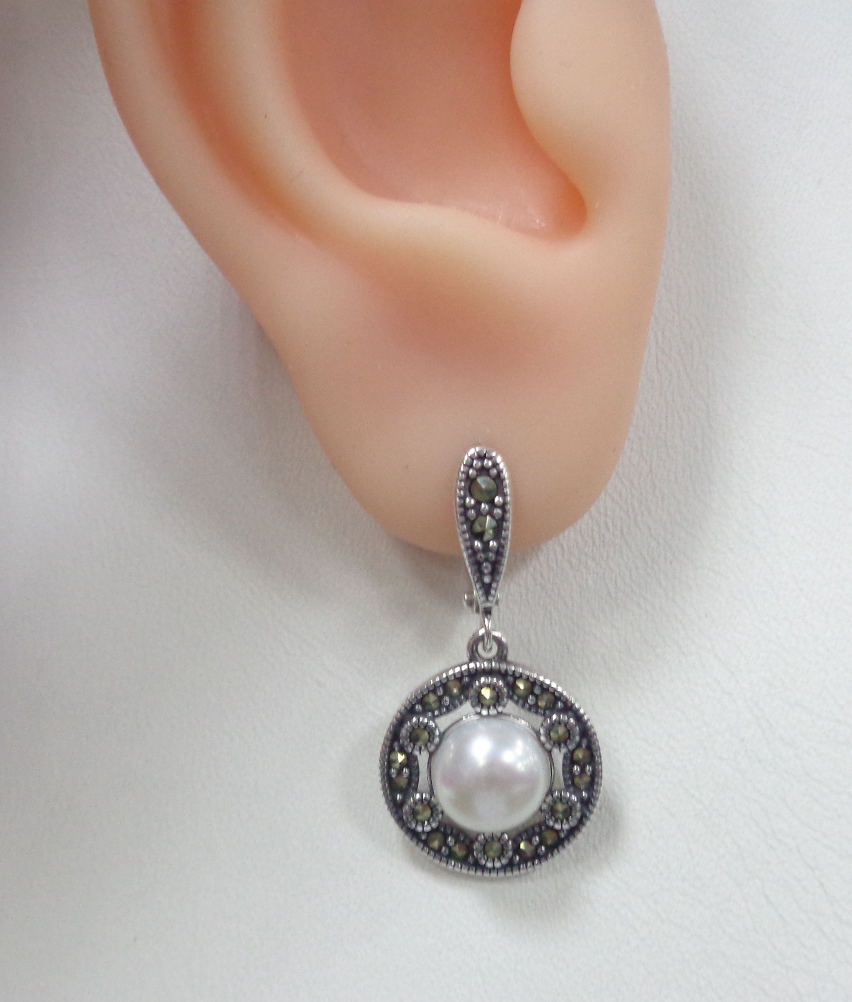 Серебряные серьги с жемчугом